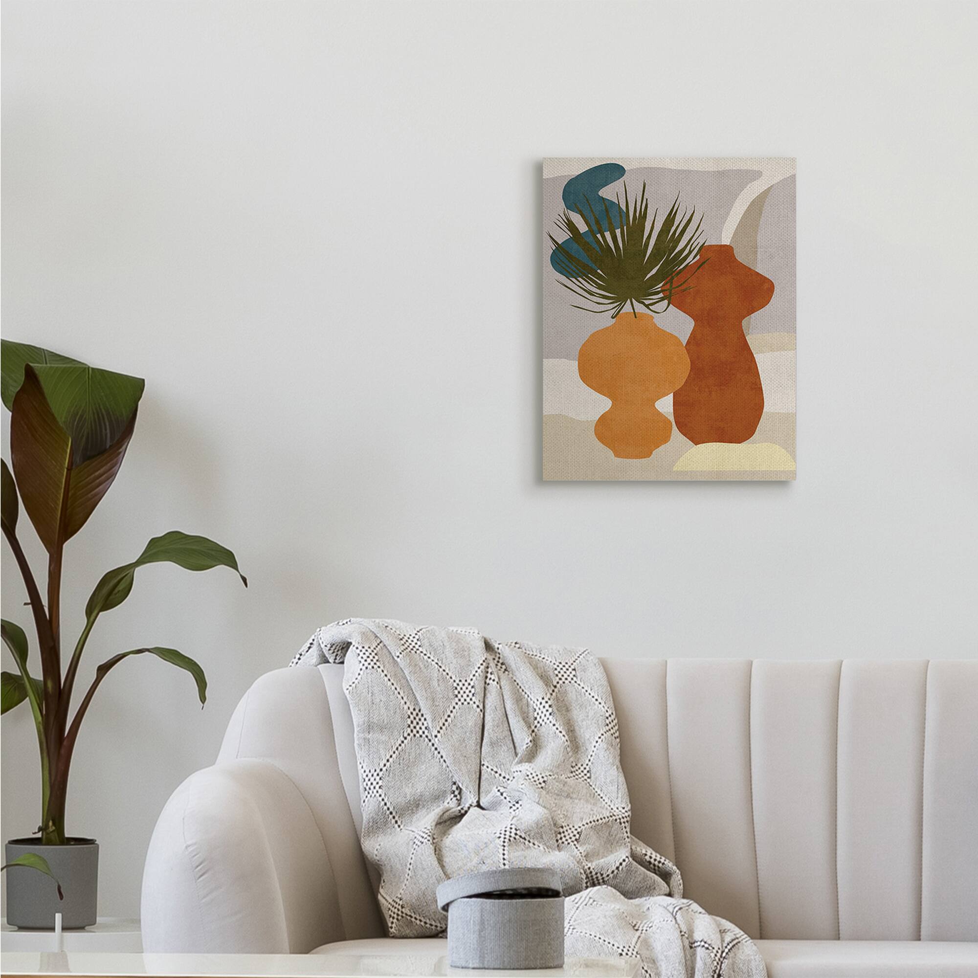 Stupell Industries Western Abstract Vases Brown Orange Green Canvas Wall Art